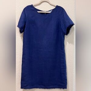 Tommy Bahama Ocean Blue Short Sleeve Linen Dress | Size Large